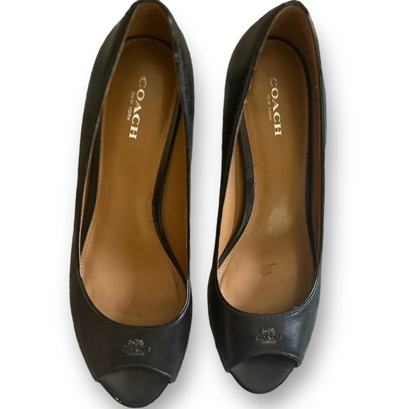 Coach Shoes - Authentic Coach peep toe kitten heels size 7.5